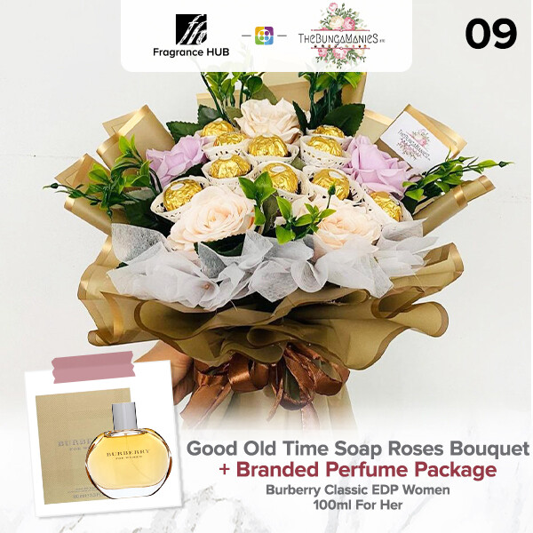 Good Old Time Soap Roses Bouquet + Fragrance Hub Branded Perfume (By: The Bunga Manies from Bintulu)
