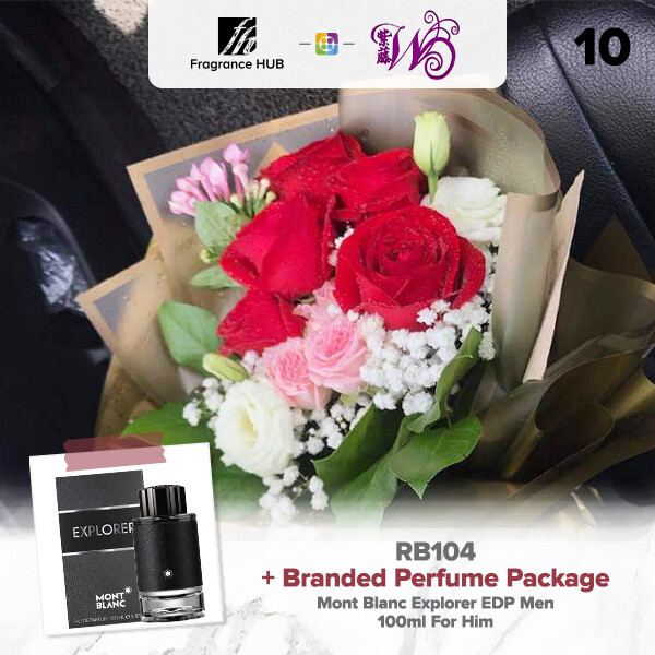 RB104 + Fragrance Hub Branded Perfume (By: Wistaria Florist from Sibu)