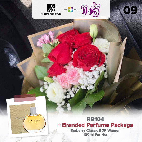 RB104 + Fragrance Hub Branded Perfume (By: Wistaria Florist from Sibu)