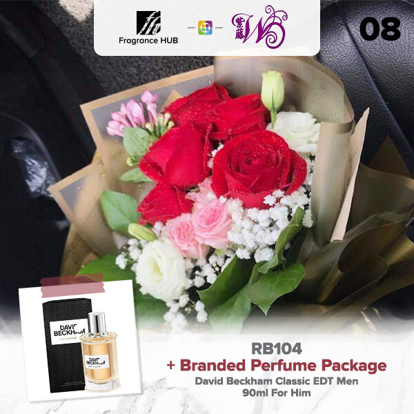 RB104 + Fragrance Hub Branded Perfume (By: Wistaria Florist from Sibu)