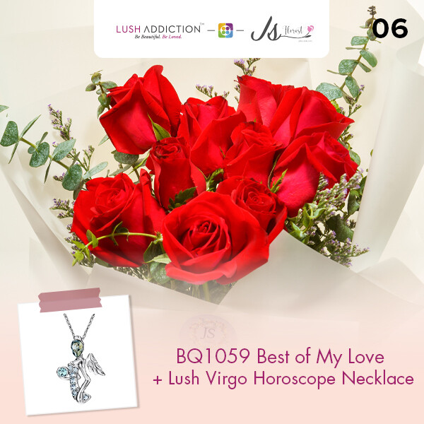 BQ1059 Best of My Love Flower Bouquet  + Lush Addiction Necklace (By: JS Florist from Damansara)