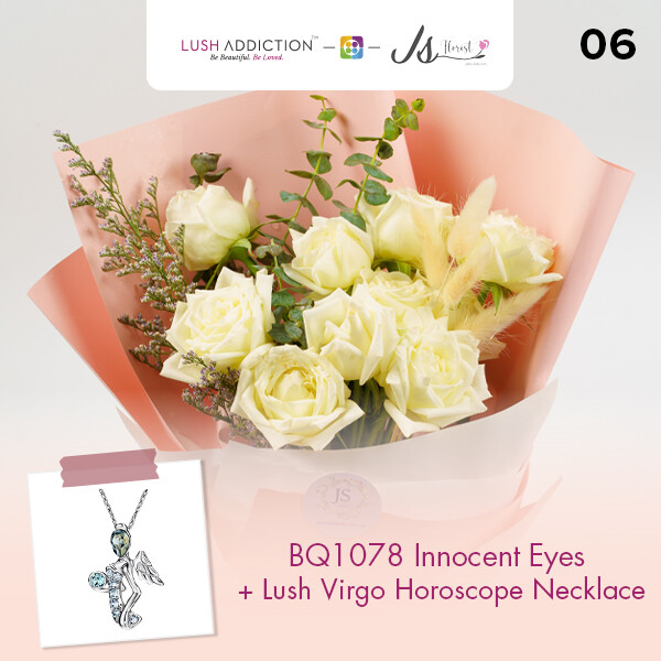 BQ1078 Innocent Eyes Flower Bouquet  + Lush Addiction Necklace (By: JS Florist from Damansara)