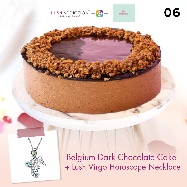 Belgium Dark Chocolate Cake + Lush Addiction Necklace (By: Premium Bakery  from KL)