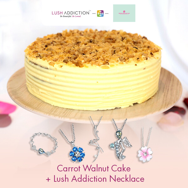 Carrot Walnut Cake + Lush Addiction Necklace (By: Premium Bakery  from KL)
