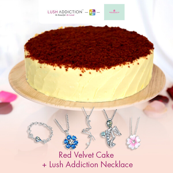 Red Velvet Cake + Lush Addiction Necklace (By: Premium Bakery  from KL)