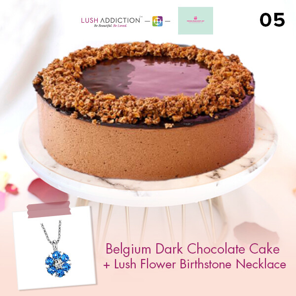 Belgium Dark Chocolate Cake + Lush Addiction Necklace (By: Premium Bakery  from KL)