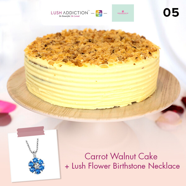 Carrot Walnut Cake + Lush Addiction Necklace (By: Premium Bakery  from KL)