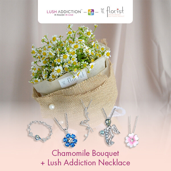 Chamomile Bouquet + Lush Addiction Necklace (By: iiFlorist from Cheras)