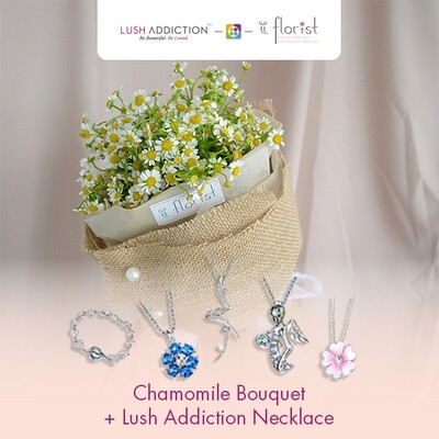 Chamomile Bouquet + Lush Addiction Necklace (By: iiFlorist from Cheras)