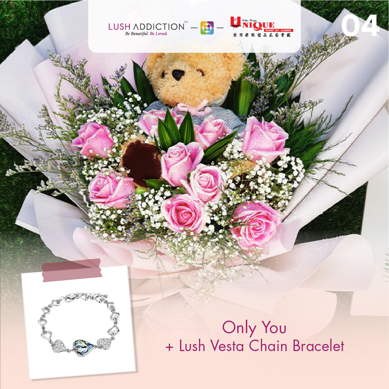 Only You + Lush Addiction Necklace (By: Unique Florist From Penang)