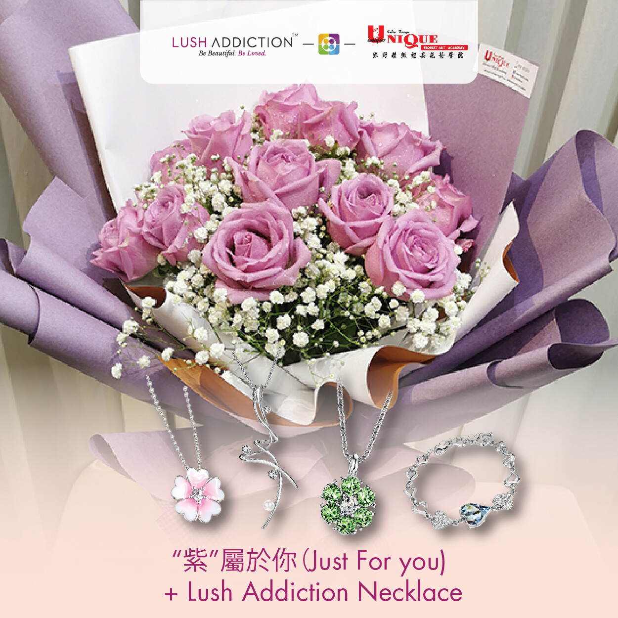 Just For You + Lush Addiction Necklace (By: Unique Florist From Penang)