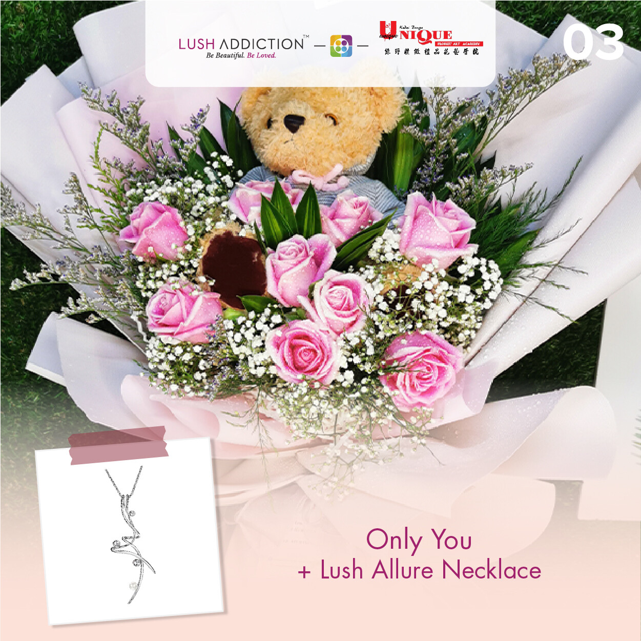 Only You + Lush Addiction Necklace (By: Unique Florist From Penang)