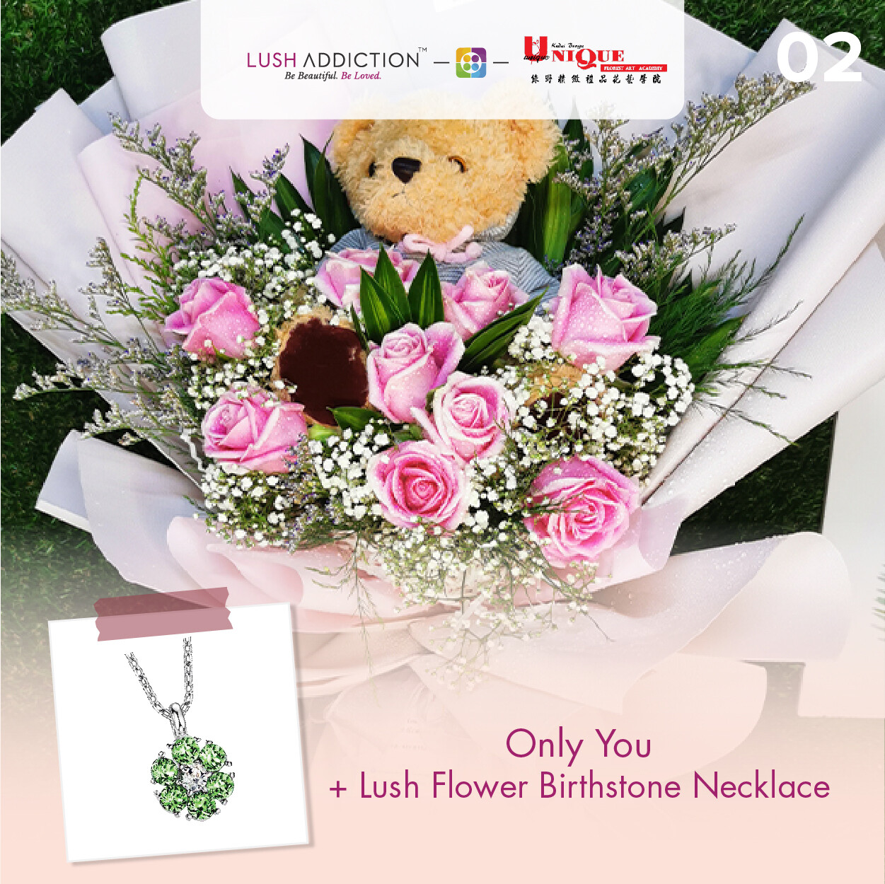 Only You + Lush Addiction Necklace (By: Unique Florist From Penang)