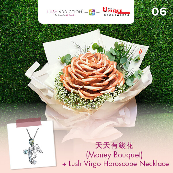 Money Bouquet + Lush Addiction Necklace (By: Unique Florist From Penang)