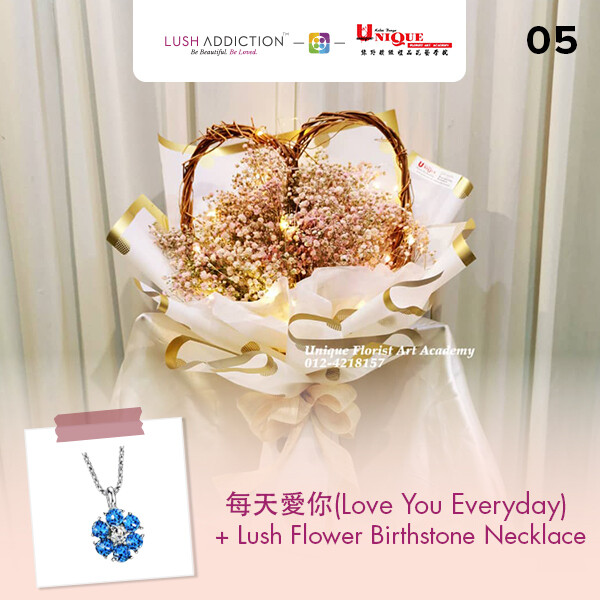 Love You Everyday + Lush Addiction Necklace (By: Unique Florist From Penang)