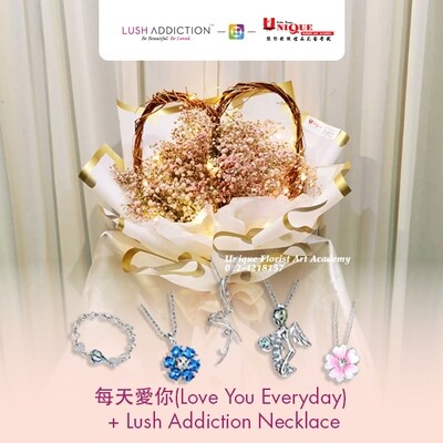 Love You Everyday + Lush Addiction Necklace (By: Unique Florist From Penang)