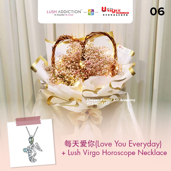 Love You Everyday + Lush Addiction Necklace (By: Unique Florist From Penang)