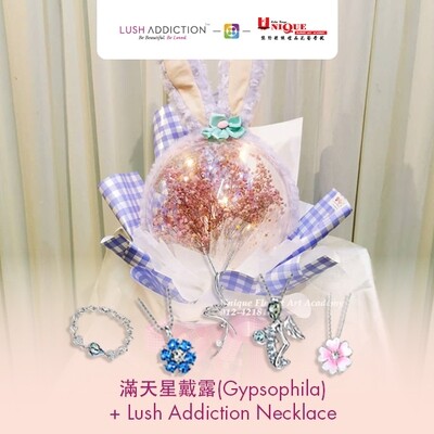 Gypsophila Bouquet + Lush Addiction Necklace (By: Unique Florist From Penang)