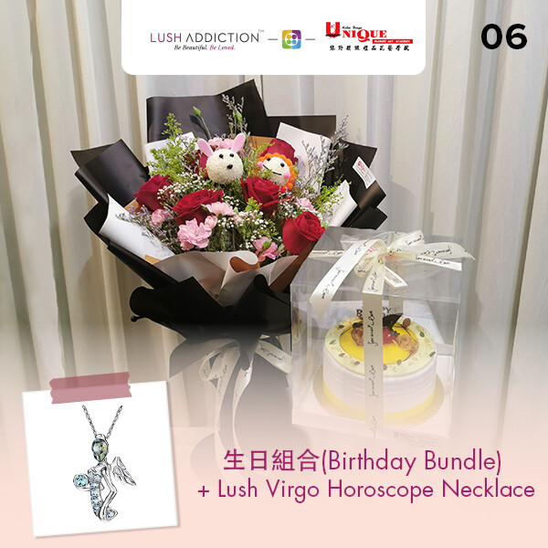 Birthday Bundle Bouquet + Lush Addiction Necklace (By: Unique Florist From Penang)