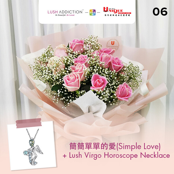 Simple Love Bouquet + Lush Addiction Necklace (By: Unique Florist From Penang)