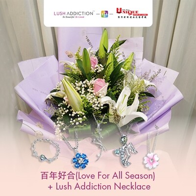 Love For All Season Bouquet + Lush Addiction Necklace (By: Unique Florist From Penang)