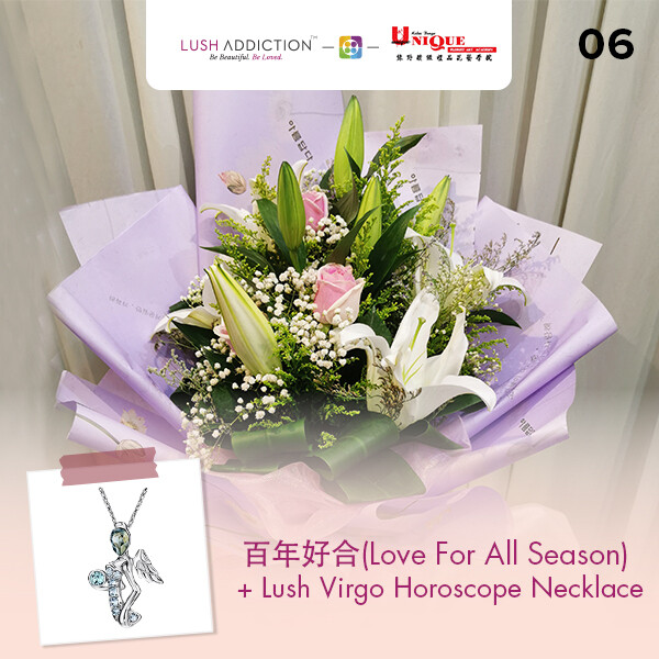 Love For All Season Bouquet + Lush Addiction Necklace (By: Unique Florist From Penang)