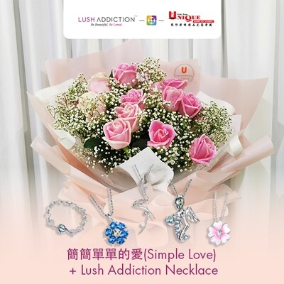 Simple Love Bouquet + Lush Addiction Necklace (By: Unique Florist From Penang)