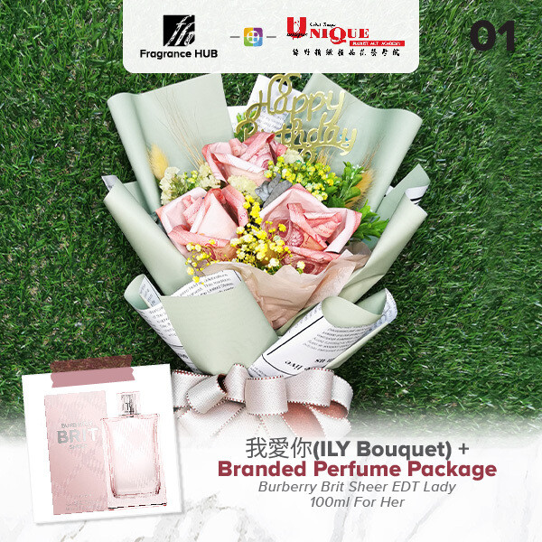 ILY - I Love You Bouquet  + Fragrance Hub Branded Perfume (By: Unique Florist from Penang)