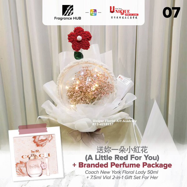 A Little Red For You Bouquet  + Fragrance Hub Branded Perfume (By: Unique Florist from Penang)