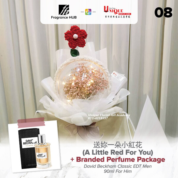 A Little Red For You Bouquet  + Fragrance Hub Branded Perfume (By: Unique Florist from Penang)