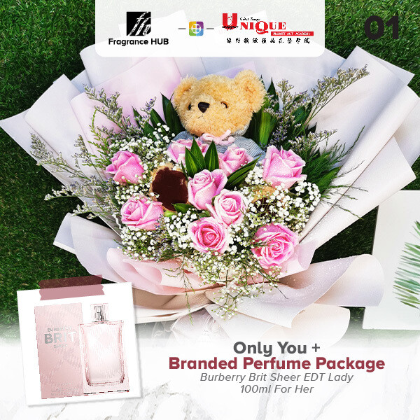 Only You Bouquet  + Fragrance Hub Branded Perfume (By: Unique Florist from Penang)