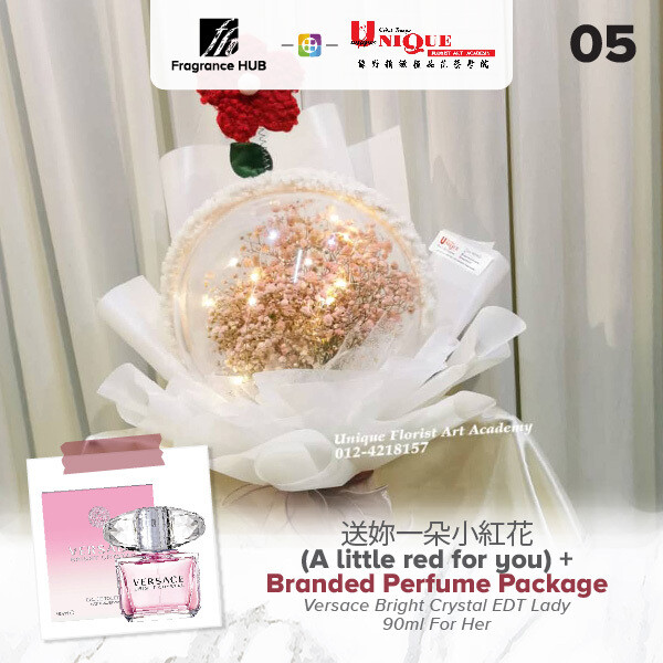 A Little Red For You Bouquet  + Fragrance Hub Branded Perfume (By: Unique Florist from Penang)