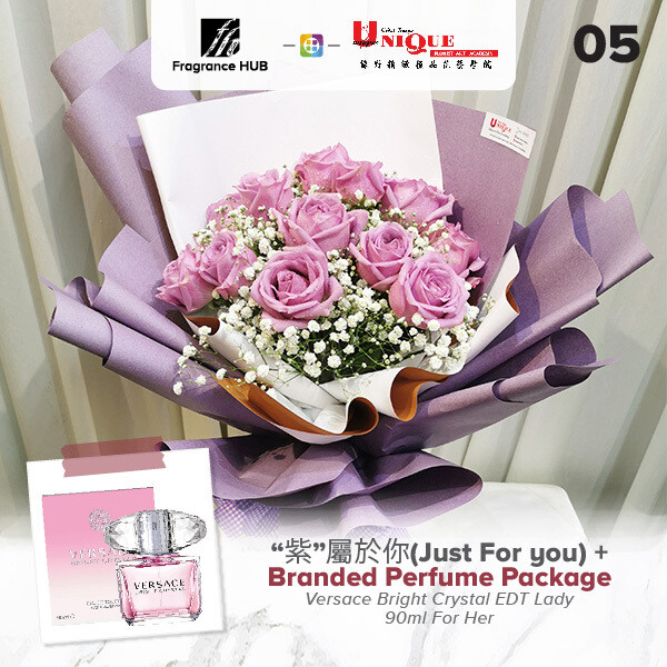 Just For You Bouquet  + Fragrance Hub Branded Perfume (By: Unique Florist from Penang)