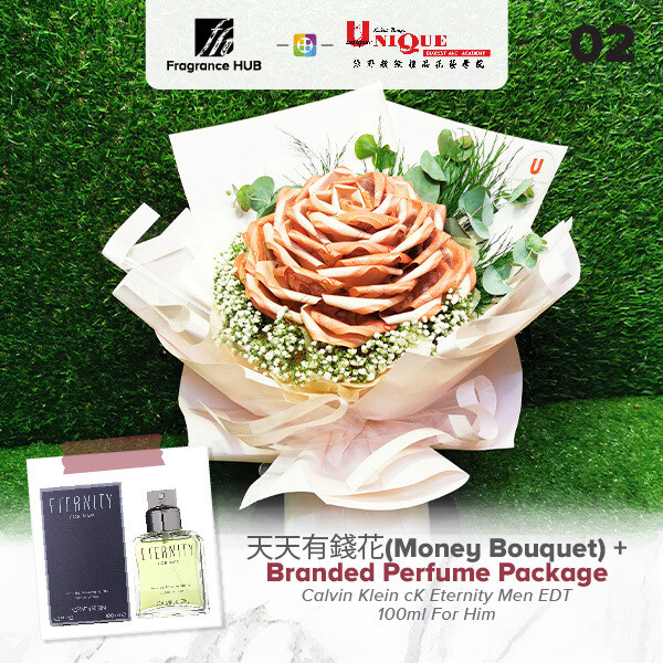 Money Bouquet  + Fragrance Hub Branded Perfume (By: Unique Florist from Penang)