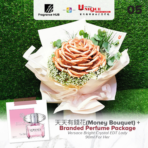 Money Bouquet  + Fragrance Hub Branded Perfume (By: Unique Florist from Penang)