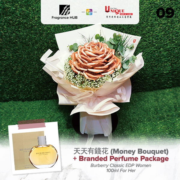Money Bouquet  + Fragrance Hub Branded Perfume (By: Unique Florist from Penang)