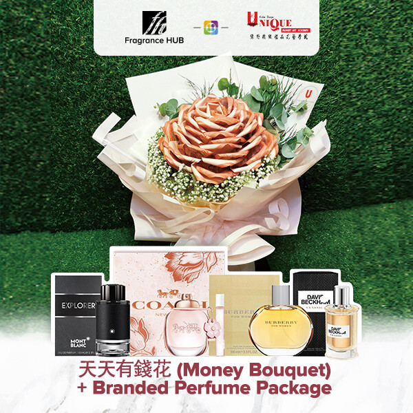 Money Bouquet  + Fragrance Hub Branded Perfume (By: Unique Florist from Penang)