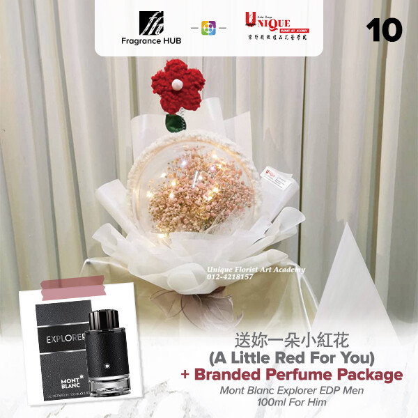 A Little Red For You Bouquet  + Fragrance Hub Branded Perfume (By: Unique Florist from Penang)