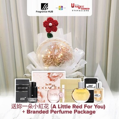 A Little Red For You Bouquet  + Fragrance Hub Branded Perfume (By: Unique Florist from Penang)