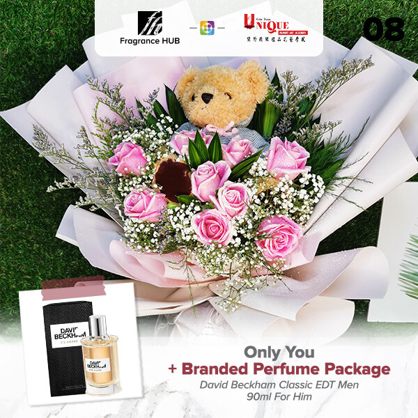 Only You Bouquet  + Fragrance Hub Branded Perfume (By: Unique Florist from Penang)