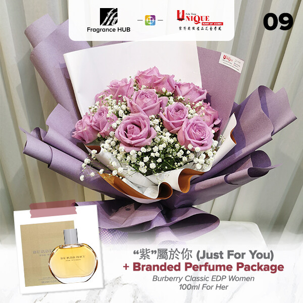 Just For You Bouquet  + Fragrance Hub Branded Perfume (By: Unique Florist from Penang)