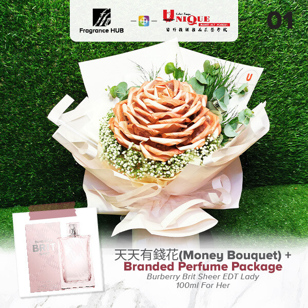 Money Bouquet  + Fragrance Hub Branded Perfume (By: Unique Florist from Penang)