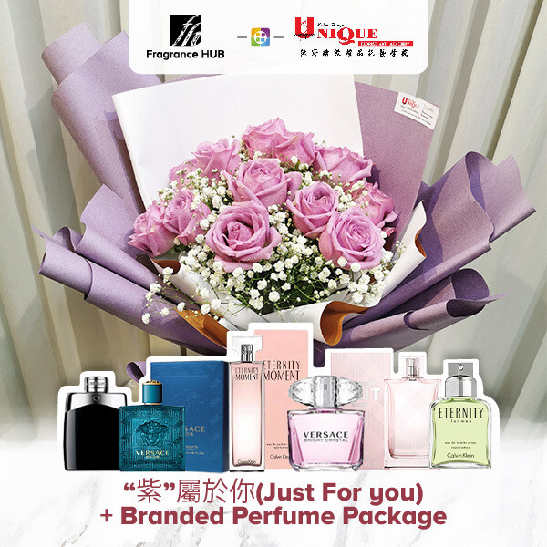 Just For You Bouquet  + Fragrance Hub Branded Perfume (By: Unique Florist from Penang)