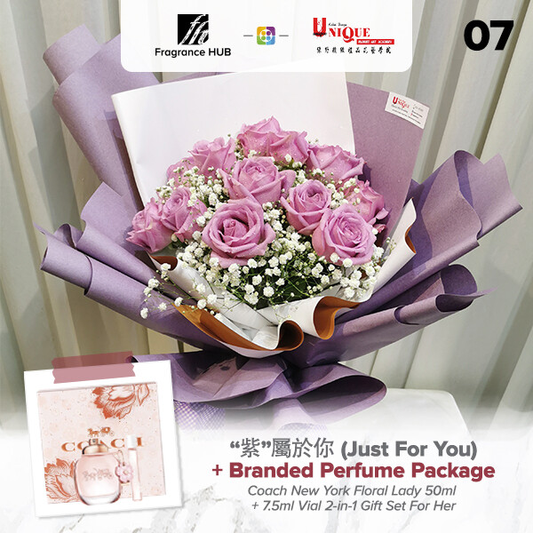 Just For You Bouquet  + Fragrance Hub Branded Perfume (By: Unique Florist from Penang)