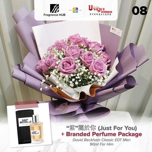 Just For You Bouquet  + Fragrance Hub Branded Perfume (By: Unique Florist from Penang)