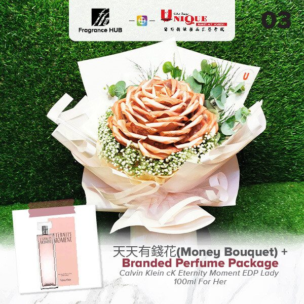 Money Bouquet  + Fragrance Hub Branded Perfume (By: Unique Florist from Penang)
