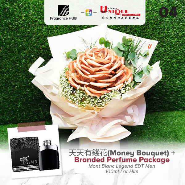 Money Bouquet  + Fragrance Hub Branded Perfume (By: Unique Florist from Penang)