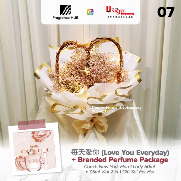 Love You Everyday Bouquet  + Fragrance Hub Branded Perfume (By: Unique Florist from Penang)
