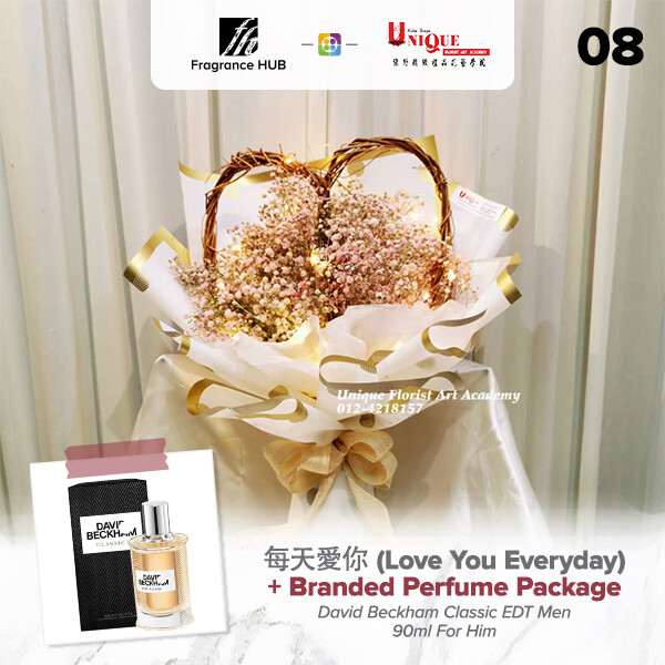 Love You Everyday Bouquet  + Fragrance Hub Branded Perfume (By: Unique Florist from Penang)