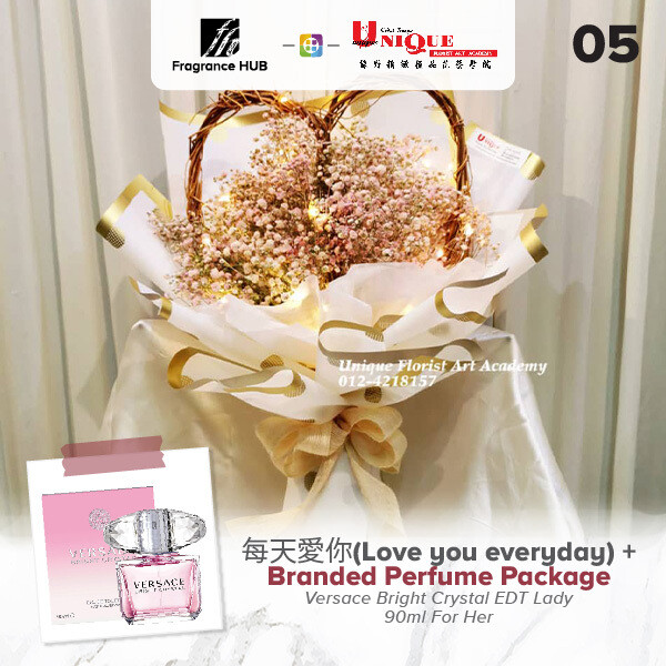 Love You Everyday Bouquet  + Fragrance Hub Branded Perfume (By: Unique Florist from Penang)